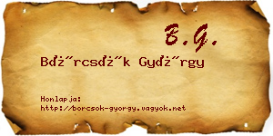 Börcsök György névjegykártya