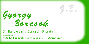 gyorgy borcsok business card