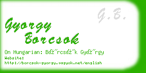gyorgy borcsok business card